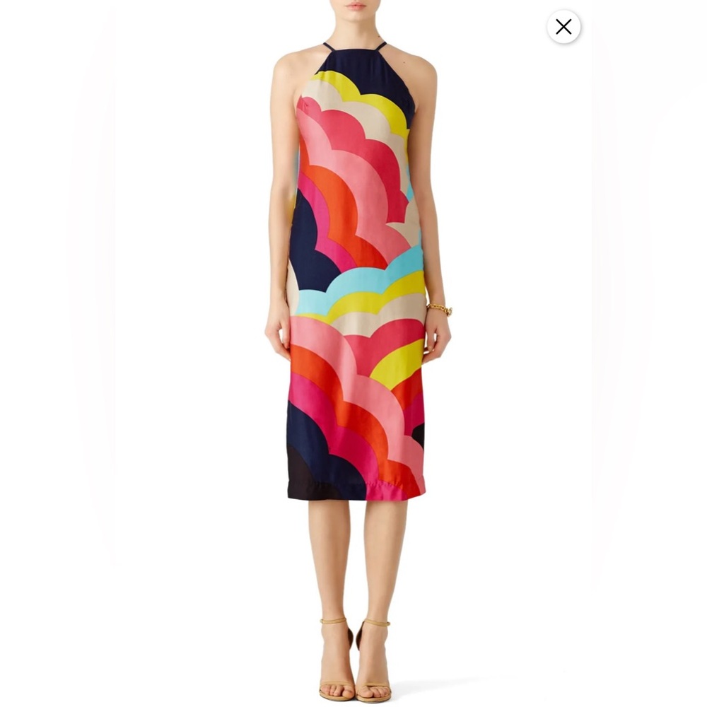 Colorful Wave Pattern Midi Dress